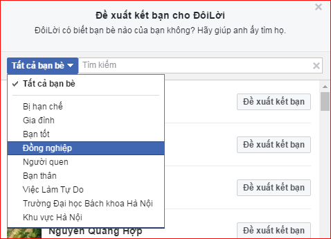 Cách đề xuất kết bạn trên Facebook