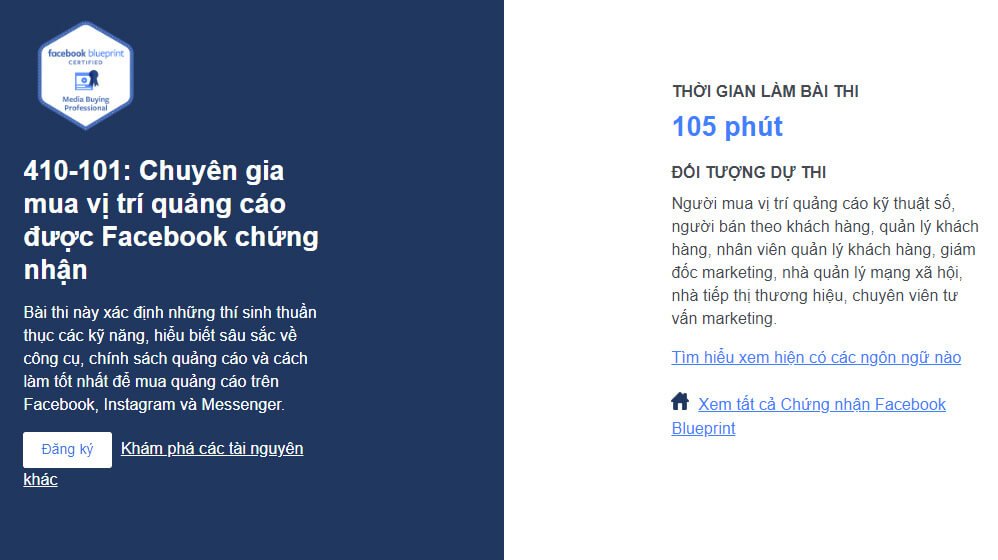 Chứng nhận chuyên gia mua quảng cáo Facebook Blueprint là gì